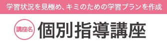 学習状況を見極め、キミのための学習プランを作成。個別指導講座。