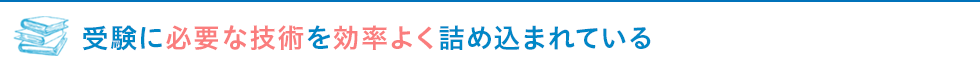 受験に必要な技術を効率よく詰め込まれている