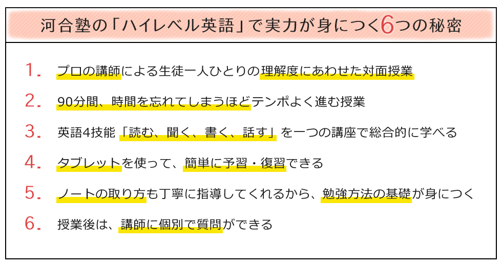 河合塾の「ハイレベル英語」で実力が身につく6つの秘密