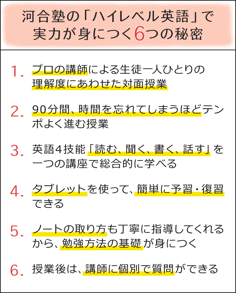 河合塾の「ハイレベル英語」で実力が身につく6つの秘密