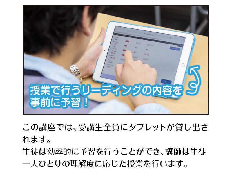授業で行うリーディングの内容を事前に予習