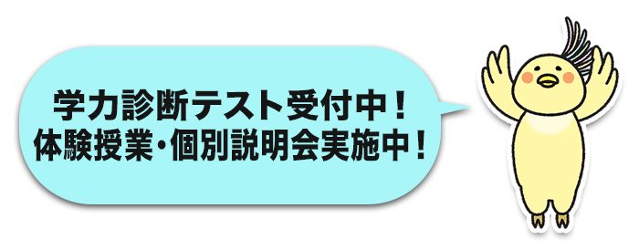 学力診断テスト受付中！体験授業・個別説明会実施中！