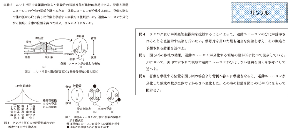生物 問題サンプル