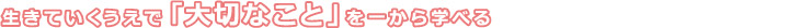 生きていくうえで「大切なこと」を一から学べる