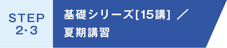 STEP2・3：基礎シリーズ［15講］／夏期講習