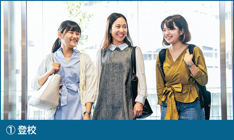 ①登校
