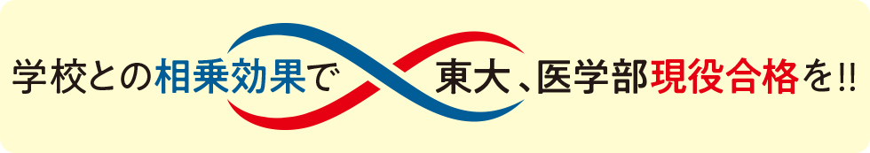学校との相乗効果で東大、医学部現役合格を！！