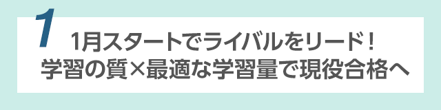 【1】1月スタートでライバルをリード！ 学習の質×最適な学習量で現役合格へ