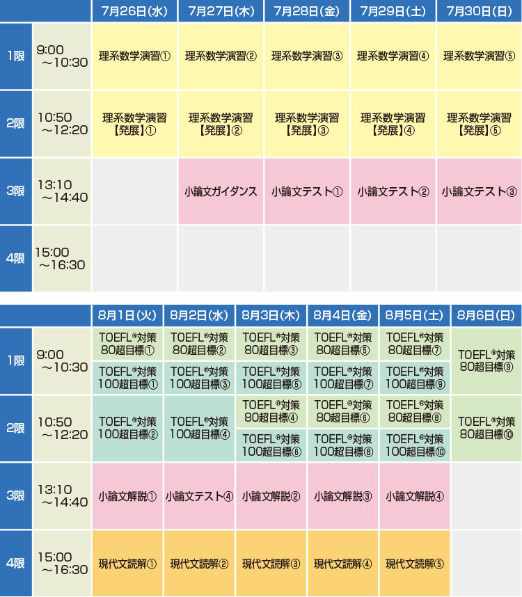 時間割