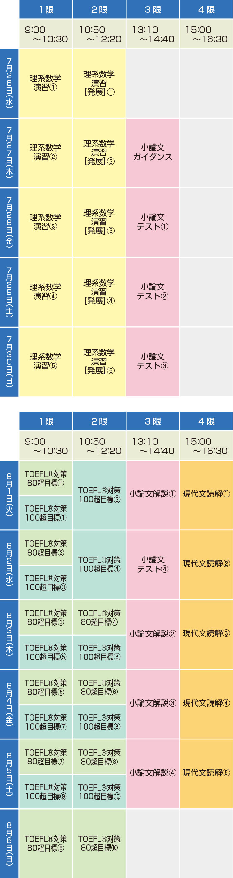 時間割