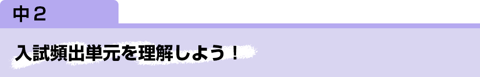 中2　入試頻出単元を理解しよう！