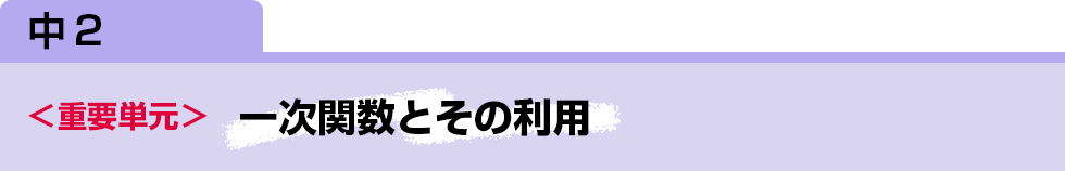 中2　＜重要単元＞ 一次関数とその利用