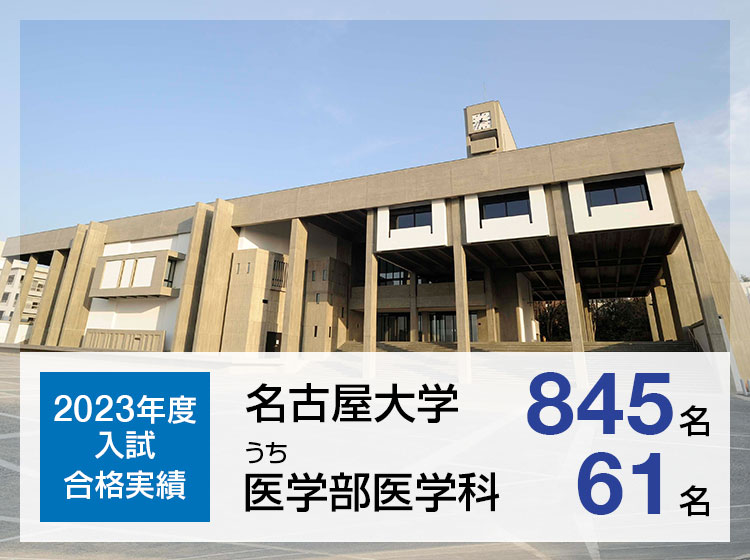 【2023年度入試 合格実績】名古屋大学845名、うち医学部医学科61名