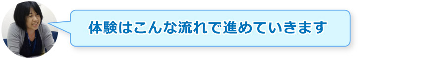 体験はこんな流れで進めていきます