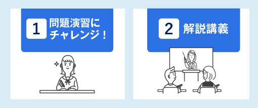 1問題演習にチャレンジ！　2解説講義