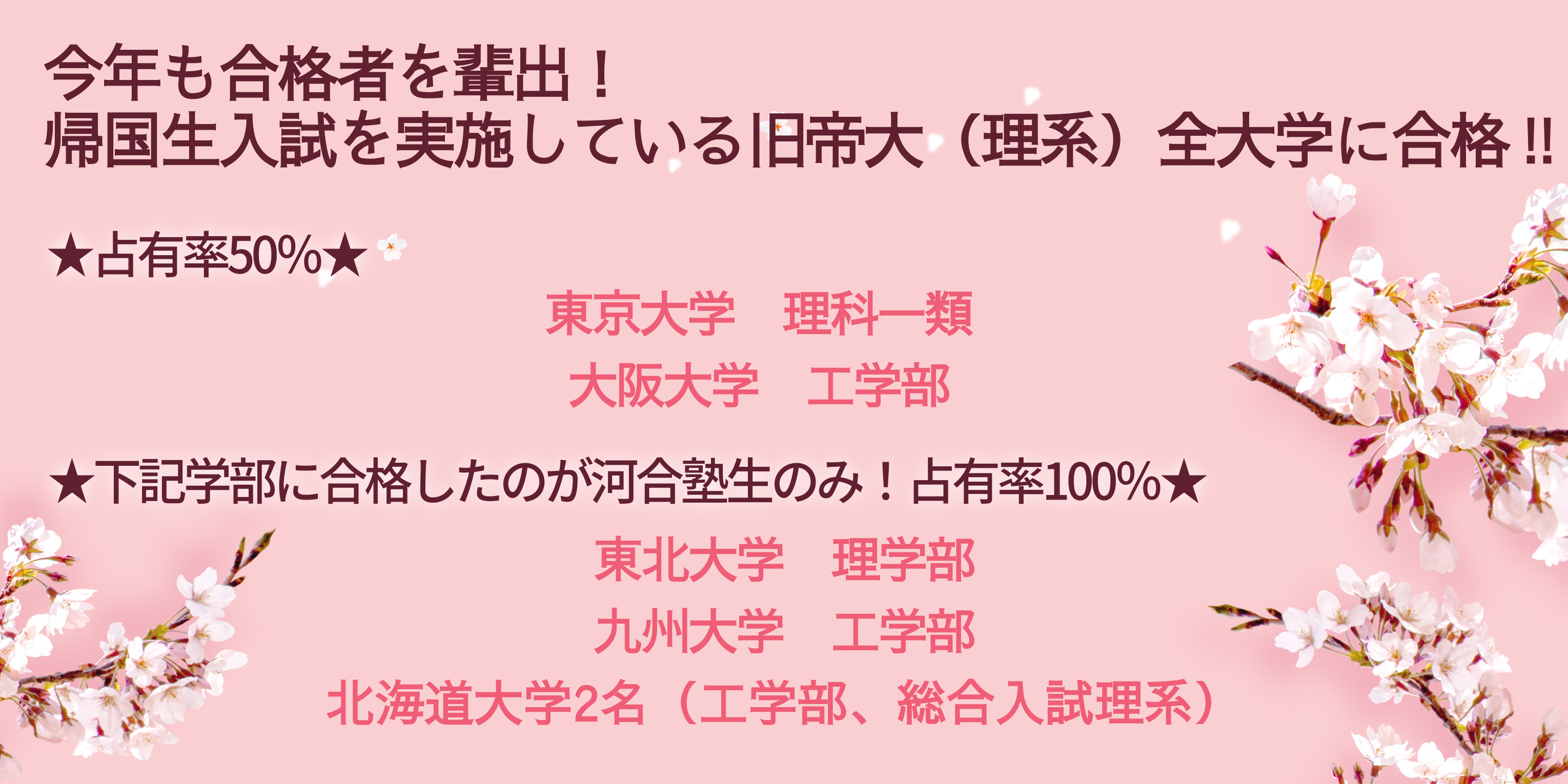 旧帝大理系合格実績