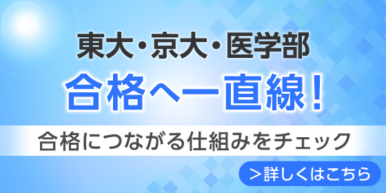 東大・京大・医学部合格へ一直線！　合格につながる仕組みをチェック 詳しくはこちら
