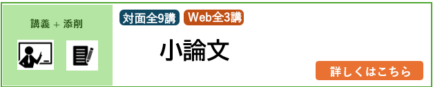 講義＋添削 対面全9講 web全5講 2026年4月／2027年4月入学予定者対象 小論文 詳しくはこちら