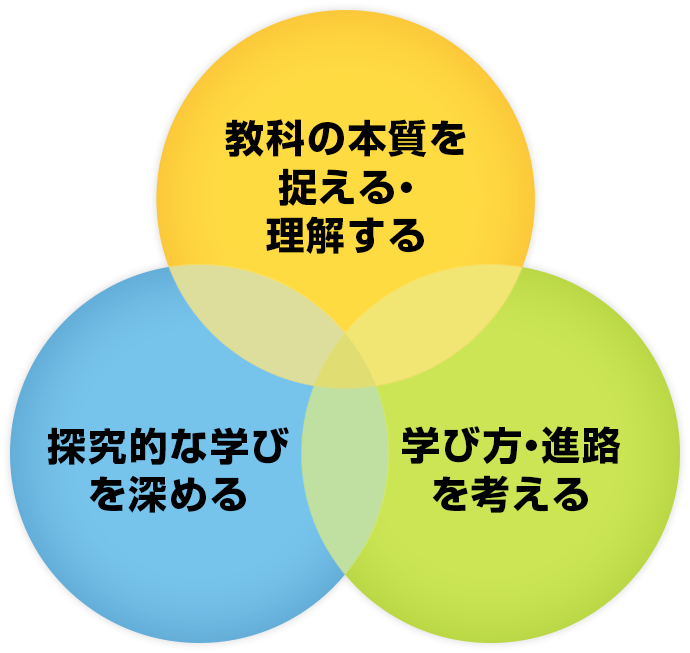 教科の本質を捉える・理解する／探究的な学びを深める／学び方・進路を考える