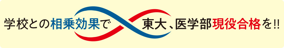 学校との相乗効果で東大、医学部現役合格を！！