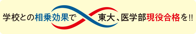 学校との相乗効果で東大、医学部現役合格を！！
