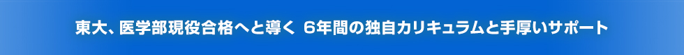 東大、医学部現役合格へと導く 6年間の独自カリキュラムと手厚いサポート