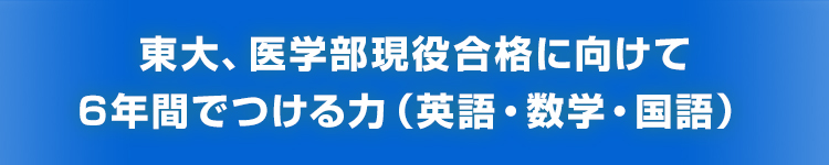 東大、医学部現役合格に向けて6年間でつける力（英語・数学・国語）