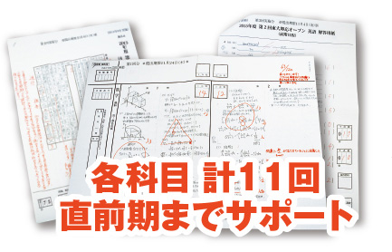 各科目 計11回 直前期までサポート