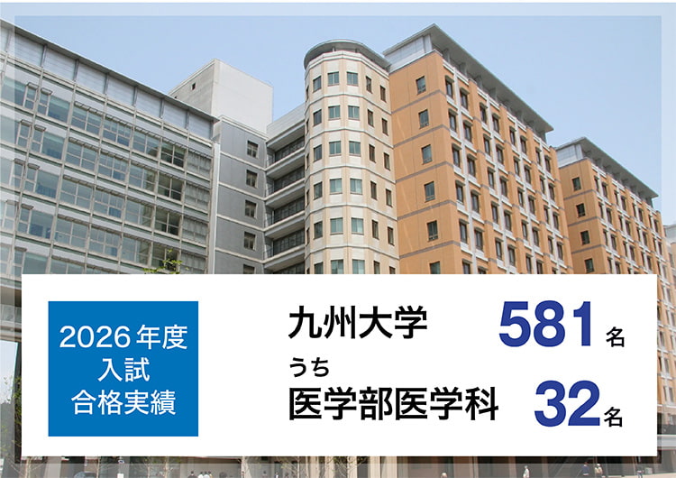 2026年度入試　合格実績　九州大学581名うち医学部医学科32名