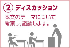 2.ディスカッション 本文のテーマについて考察し、議論します。