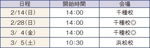 早慶大文系志望者専用入塾説明会 日程画像