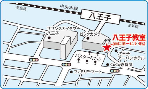 河合塾Wings八王子教室周辺地図